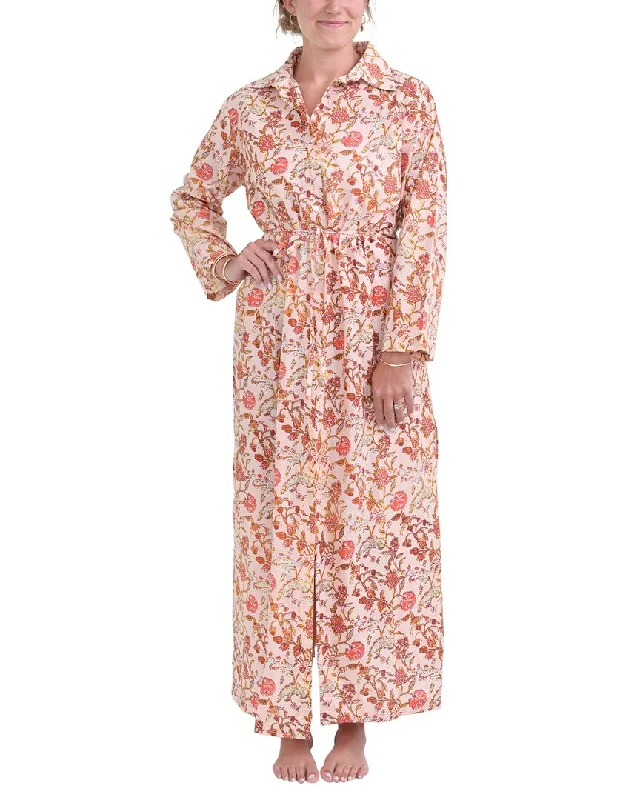 Evening Elegance Pomegranate Button Down Dress