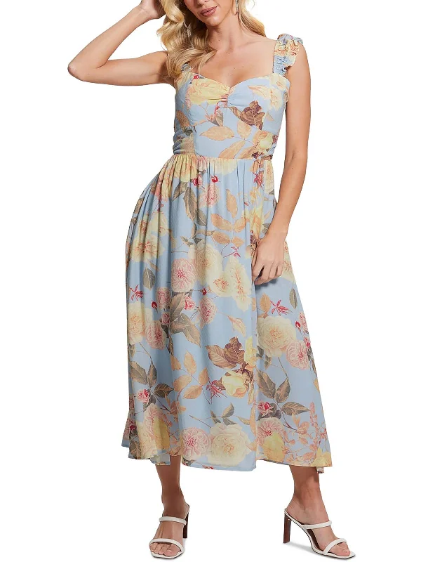 Women's Holiday Outfit Susanna Womens Smocked Cotton Fit & Flare Dress