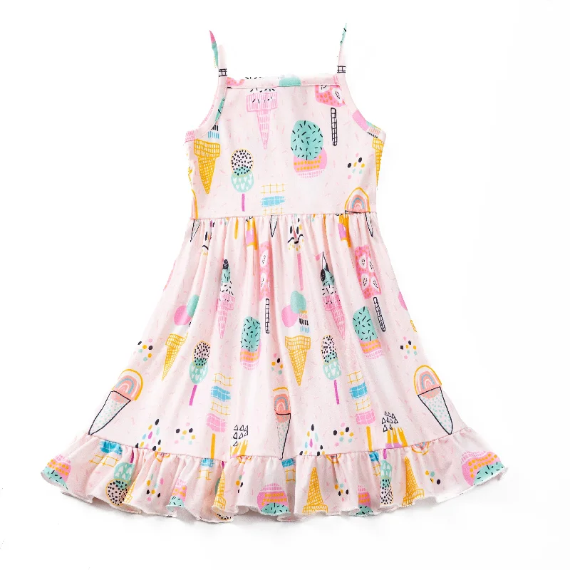 Chic Women's Clothing PINK ICE CREAM TANK DRESS