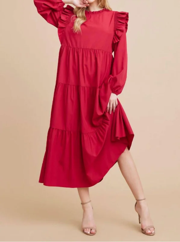Comfortable Women's Outfits Weekend Watch Dress In Burgundy