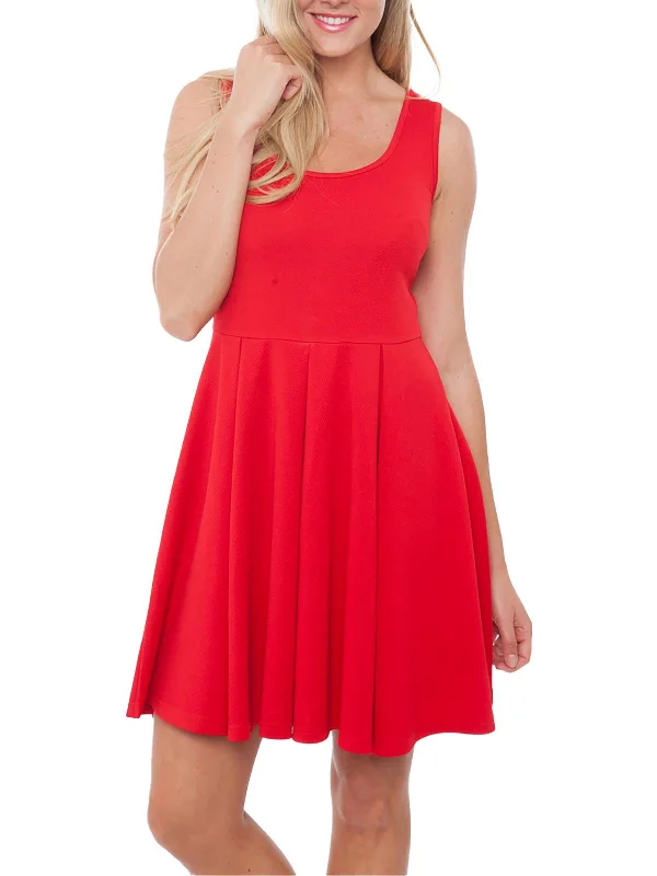 Women's Night-Out Outfit Womens Pleated Mini Fit & Flare Dress