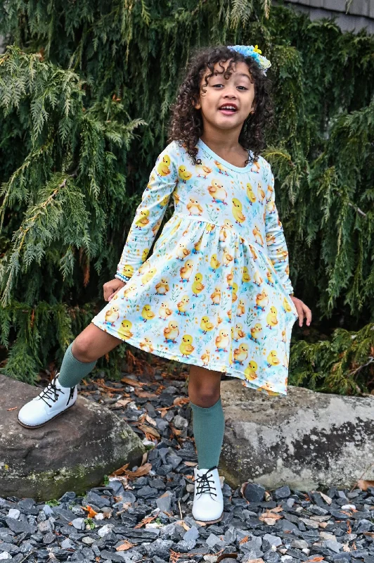 Women's Fashion Clothing EASTER CHICKS DRESS WITH POCKETS