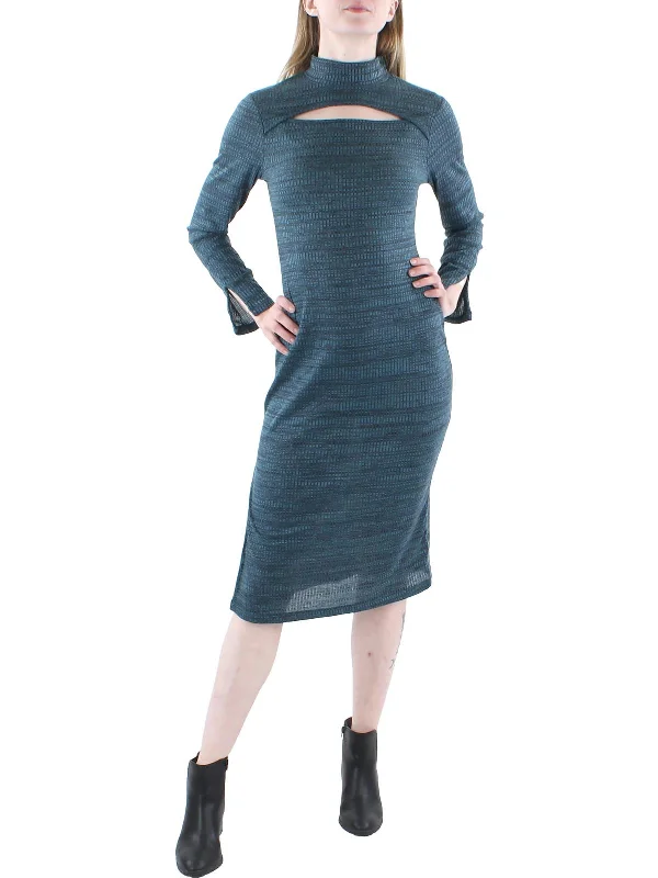 Sustainable Women's Clothes Womens Knit Mock Neck Sheath Dress