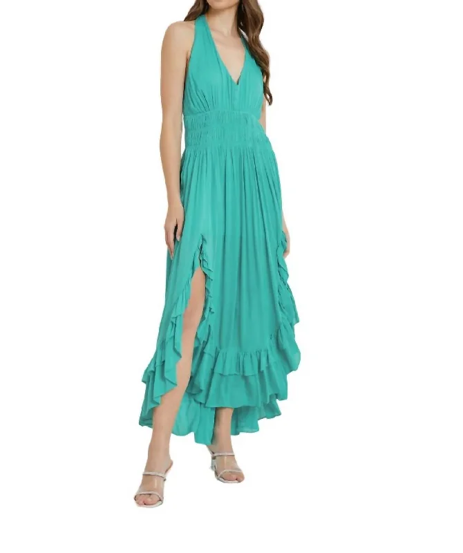 Sustainable Women's Clothes Maldives Dress In Blue Green