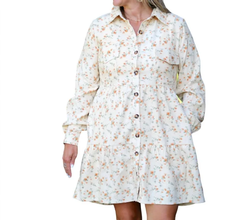 Women's Outerwear Garments Take Me Down South Corduroy Dress In Beige