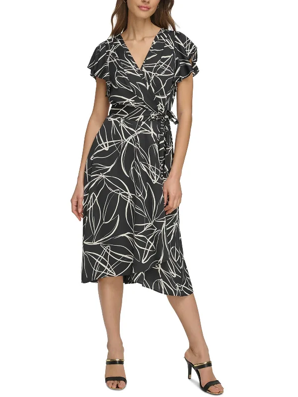 Fashionable Tops for Women Womens Printed Polyester Fit & Flare Dress
