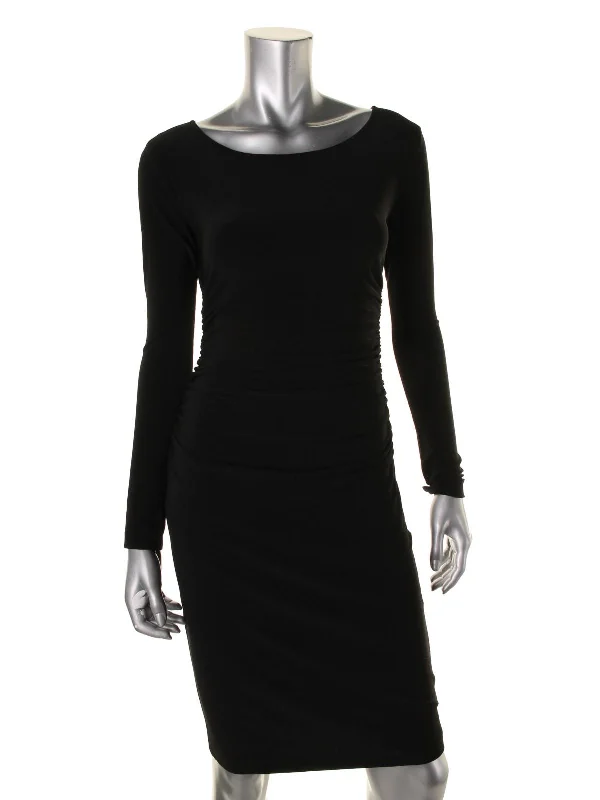 Women's Street Style Casual Wear Womens Matte Jersey Shirred Wear to Work Dress