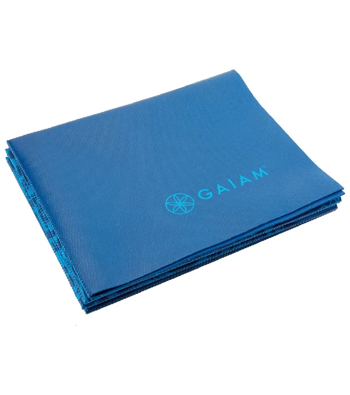 Find Balance With Discounted Yoga Essentials Gaiam Foldable Blue Sundial Printed Yoga Mat 68" 2mm