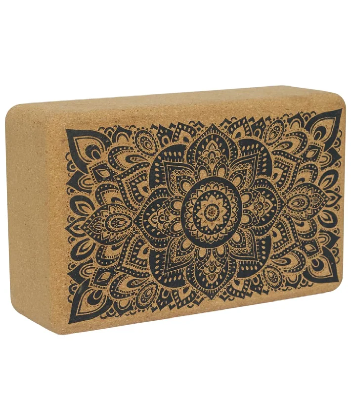 Your Perfect Yoga Essentials Now On Sale Yoga Design Lab Mandala Cork Yoga Block 3 Inch Mandala Black