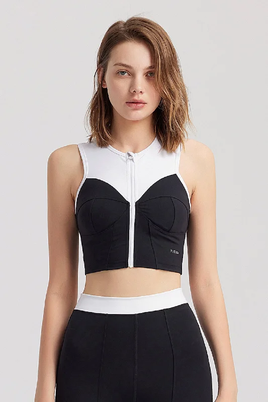 Move With Confidence In Discounted Yoga Outfits Adeline Front Zip Tank