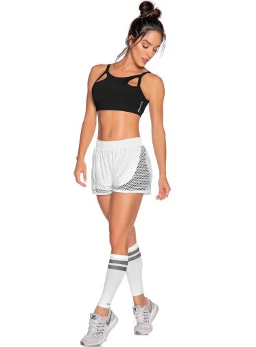 Affordable Yoga Fashion For Every Pose Babalu 9759 Mesh Shorts with Shorts attached