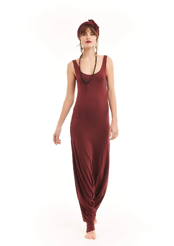 Embrace Comfort With Yoga Wear On Sale FITTED JUMPSUIT BURGUNDY