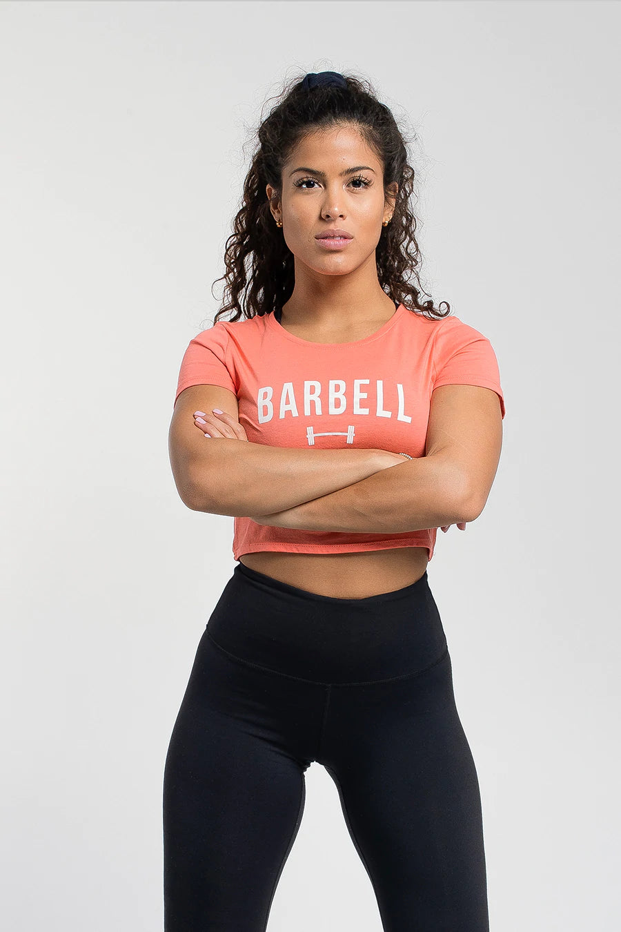 Performance Meets Savings In Our Yoga Wear Sale Barbell Crop Tee