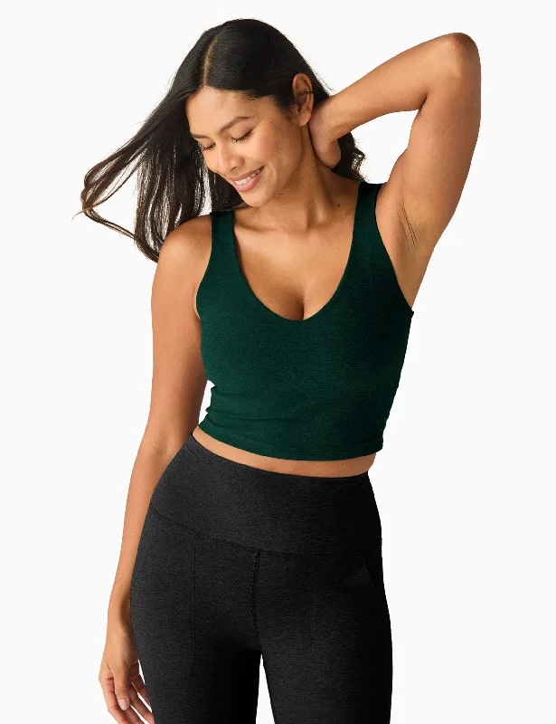 Comfortable, Stylish, And Now More Affordable Spacedye Good Day Cropped Tank - Dark Spruce Green Heather