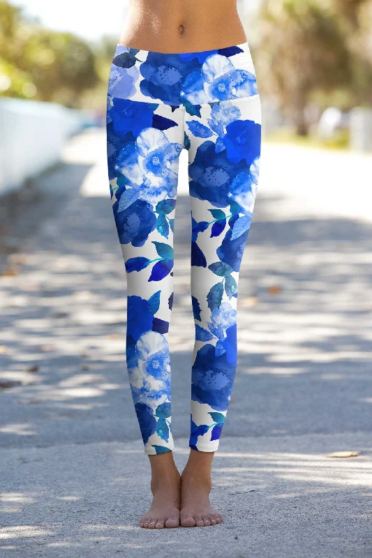 The Perfect Blend Of Comfort And Savings Blue Blood Lucy Floral Printed Performance Leggings - Women