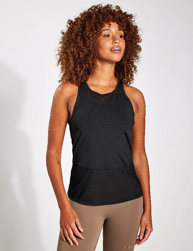 Upgrade Your Yoga Wardrobe For Less Kiava Mesh Tank - Black
