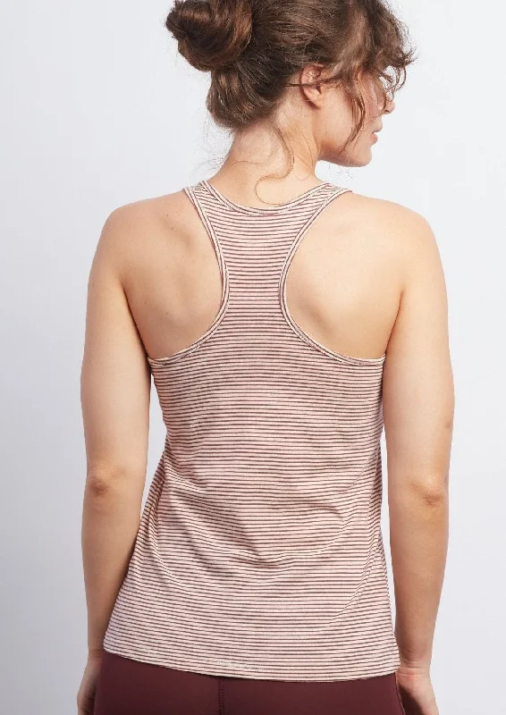 High-Quality Yoga Clothing At Budget-Friendly Prices Burgundy Stripe Racerback Tank