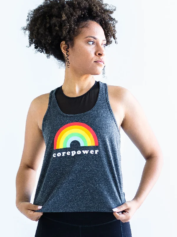 Shop High-Quality Yoga Apparel At Exclusive Discounts CorePower Rainbow Racerback Tank