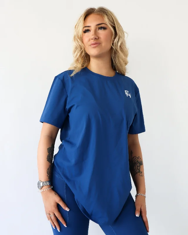 Stretch Your Limits, Not Your Wallet Elevate T-Shirt - Azure
