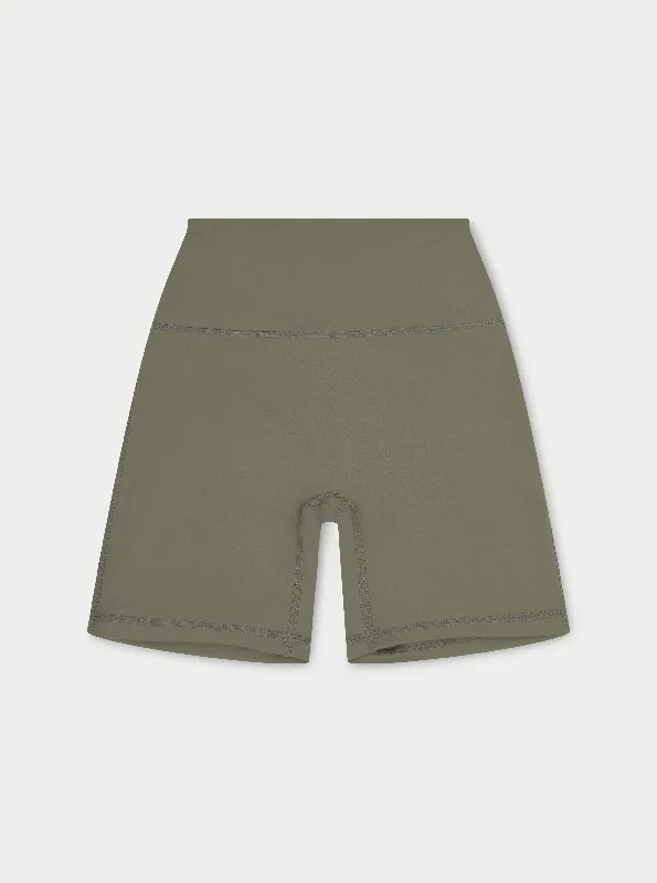 Yoga Wear At Unbeatable Prices EMBLEM SCULPTING CYCLING SHORTS - KHAKI