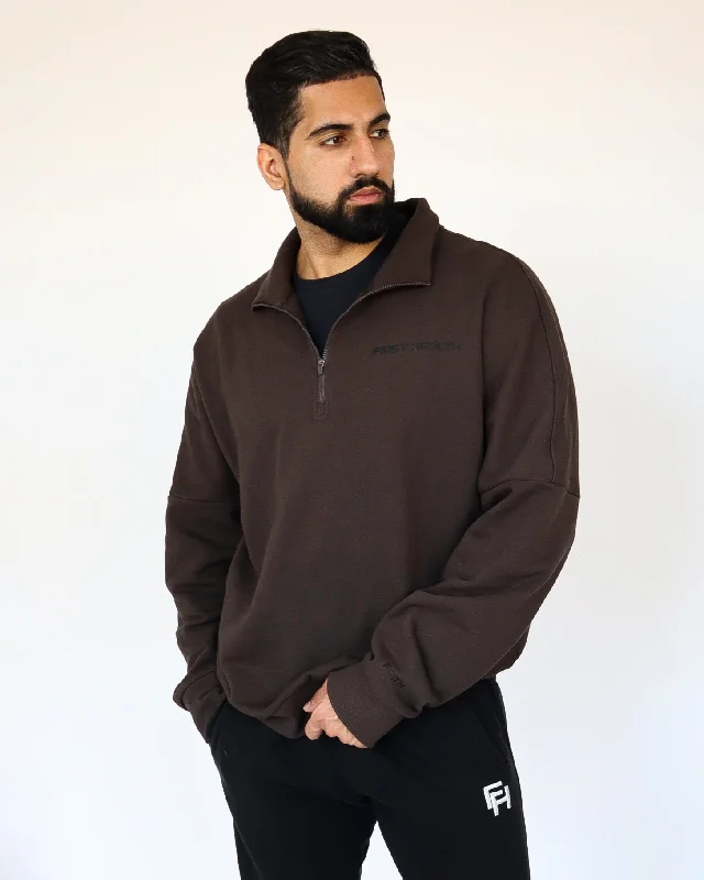 Soft, Supportive Yoga Wear At Unbeatable Savings Faith Quarter Zip - Chestnut