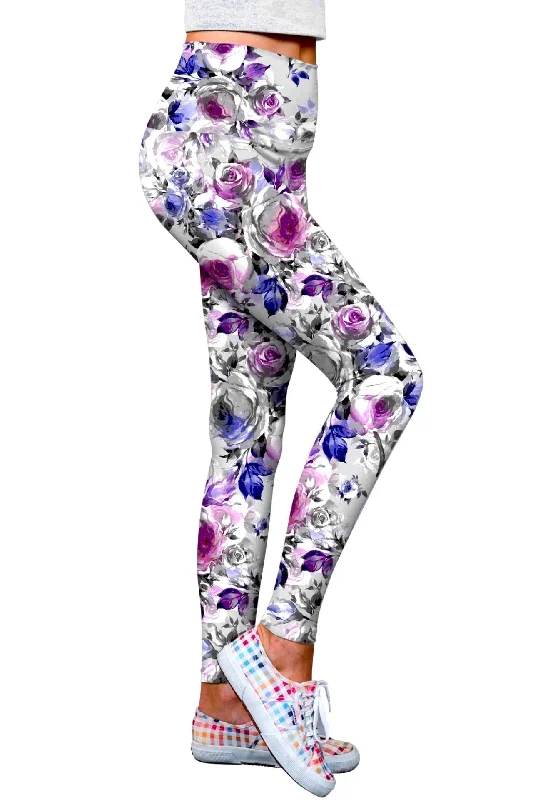 Premium Yoga Wear At Special Discounts Floral Touch Lucy Printed Performance Leggings - Women
