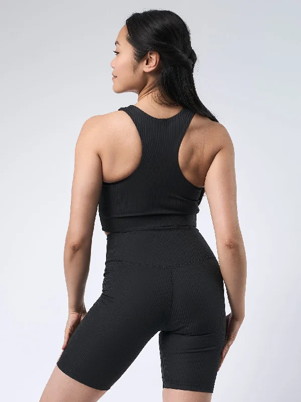 Limited-Time Sale On Stylish Yoga Apparel Girlfriend Collective Compressive Rib Bike Short - Black