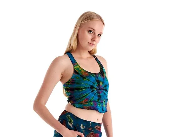 Limited-Time Savings On Yoga Leggings And Tops Kathmandu Tie Dye Crop Top TH1477