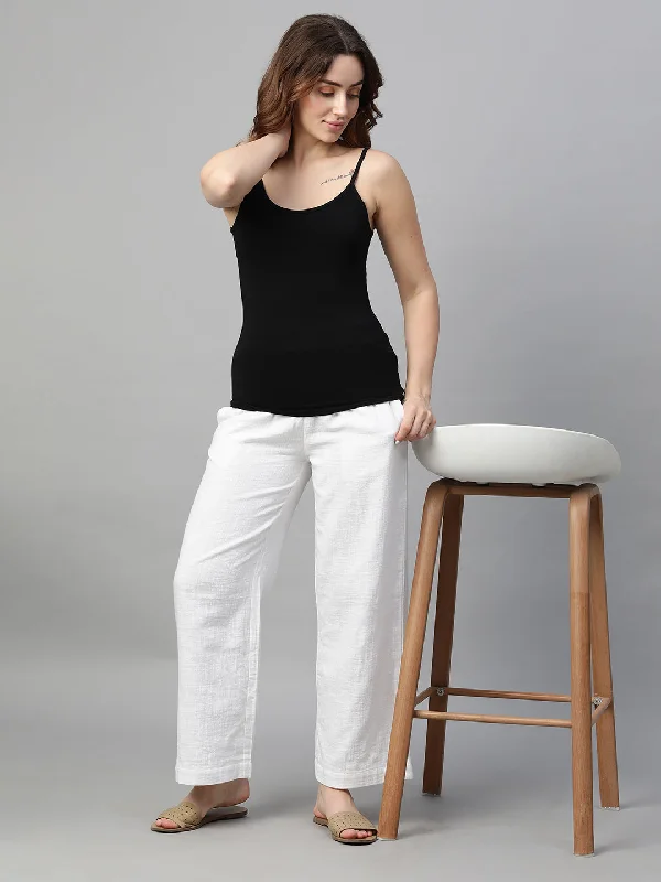 Soft, Supportive Yoga Wear At Unbeatable Savings Women's Black Cotton Bamboo Elastane Slim Fit Vest