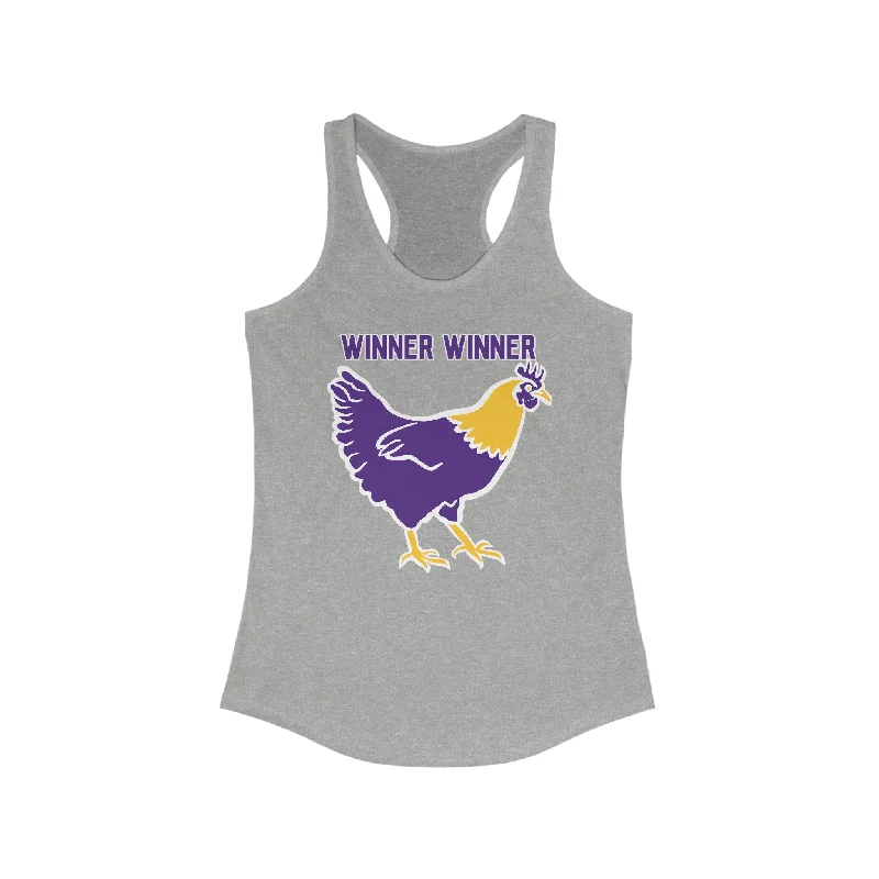 Soft, Stretchy, And Super Affordable Yoga Wear Ladies Ideal Racerback Tank - Winner Winner Chicken Dinner