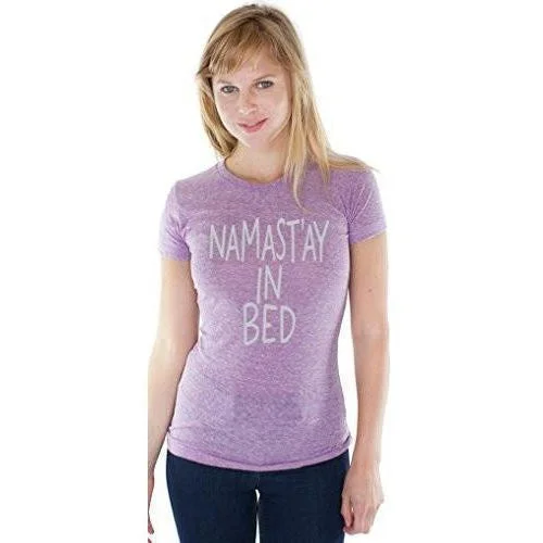 Yoga Wear That Moves With You At Lower Prices Ladies NAMAST'AY IN BED Old School Gym Tee - Made in America