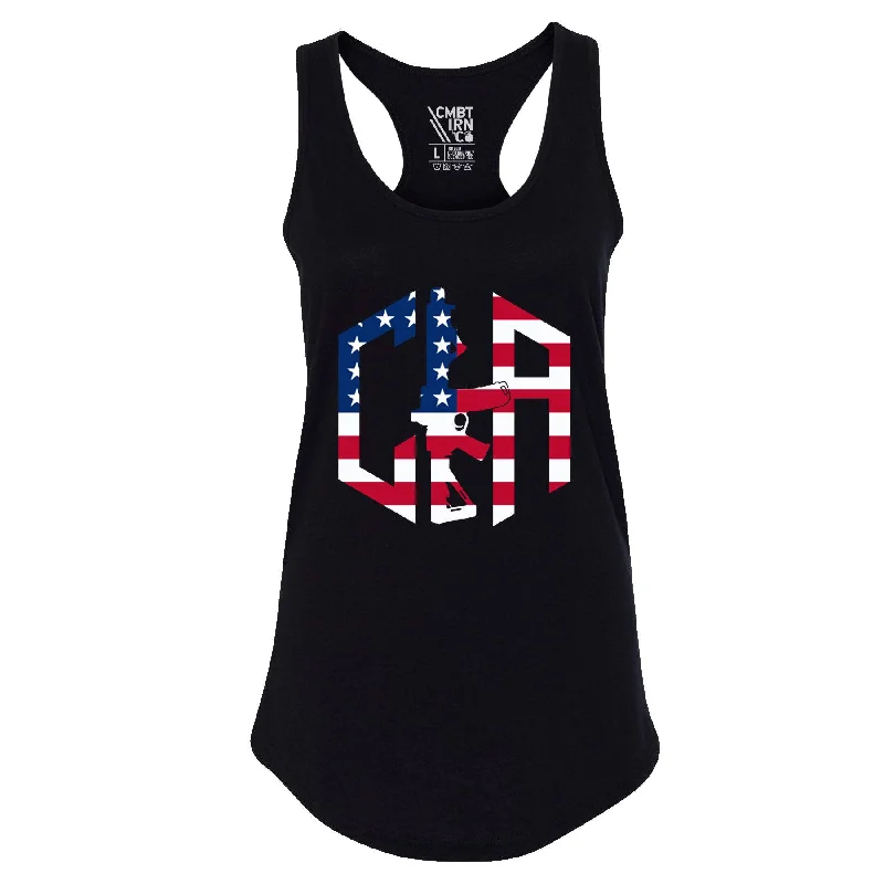 Stretch In Style With Budget-Friendly Yoga Wear CIA HEX USA Edition Women's Racerback Tank