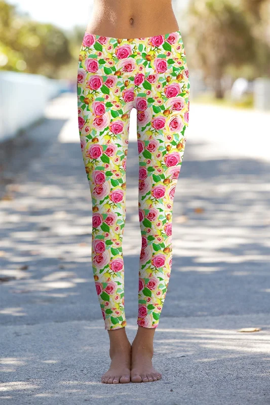Stretch In Style With Budget-Friendly Yoga Wear Little Rosarium Lucy Floral Performance Leggings - Women