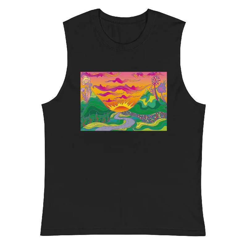 The Best Styles At The Best Prices Melting Sunset Muscle Tank