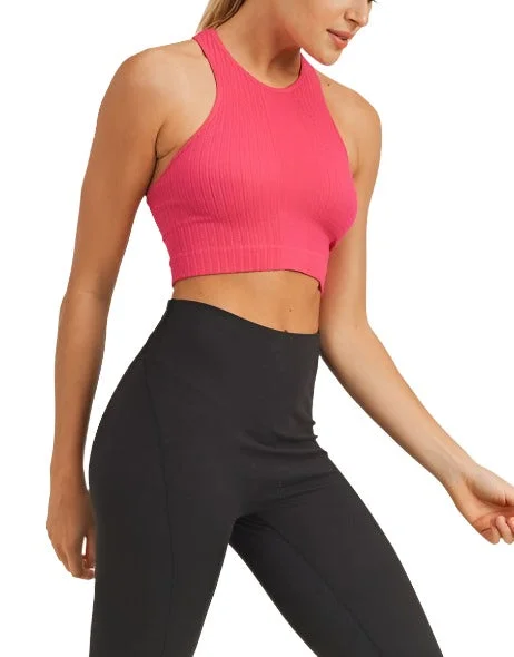 Limited-Time Savings On Yoga Leggings And Tops Mono B Seamless Racerback Crop Tank AT2245