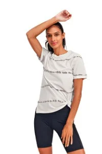 Limited-Time Savings On Yoga Leggings And Tops Mono B Split Hem Tie-Dye Basic Tee KT11735