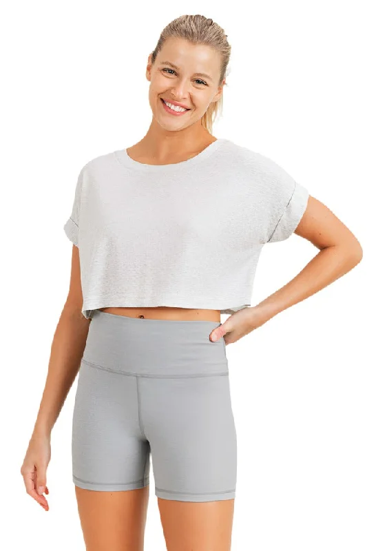 Sweat In Style With Yoga Clothing Discounts Mono B Super Crop Textured Tee KT11778