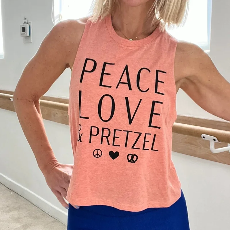Embrace Comfort With Yoga Wear On Sale Peace Love and Pretzel Crop Tank