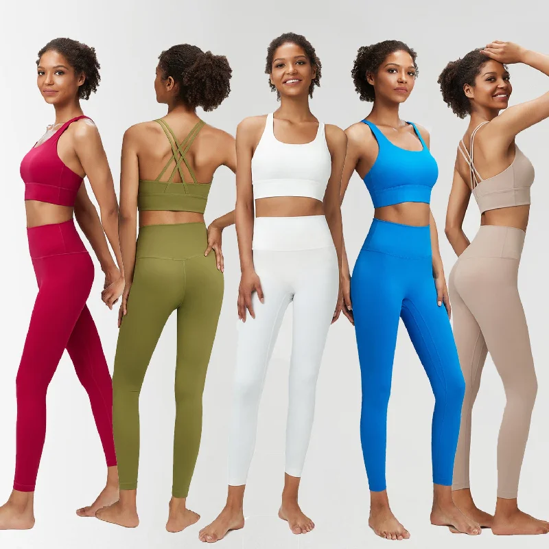 Breathe Easy In Comfortable Yoga Outfits Naked Yoga Suit Women's Large Size Sports fitness Suit 2 Pieces 9 Colors Breathe Easy In Comfortable Yoga Outfits Naked Yoga Suit Women's Large Size Sports fitness Suit 2 Pieces 9 Colors