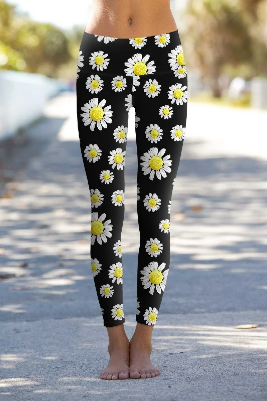 Shop High-Quality Yoga Apparel At Exclusive Discounts Oopsy Daisy Lucy Black Floral Performance Leggings - Women