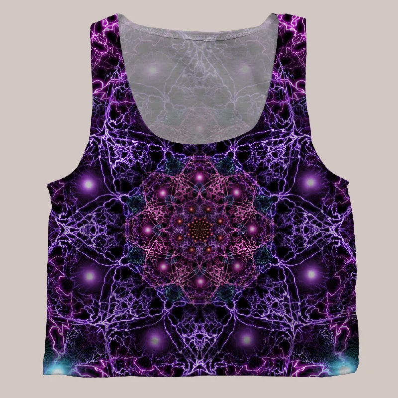 Your Go-To Yoga Outfits Now More Affordable Psychedelic Cropped Tee (UV/RGB, Eco-Friendly) | NUCLEUS