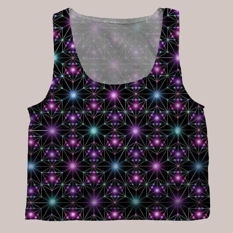 Limited-Time Savings On Yoga Leggings And Tops Psychedelic Cropped Tee (UV/RGB, Eco-Friendly) | STAR MAP