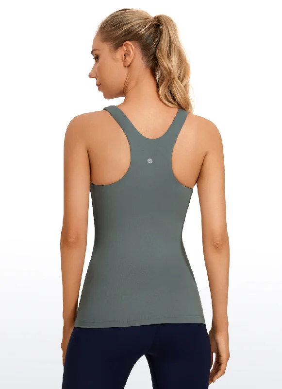 Soft, Stretchy, And Super Affordable Yoga Wear High Neck Built-in Bra Tanks Racerback Soft, Stretchy, And Super Affordable Yoga Wear High Neck Built-in Bra Tanks Racerback