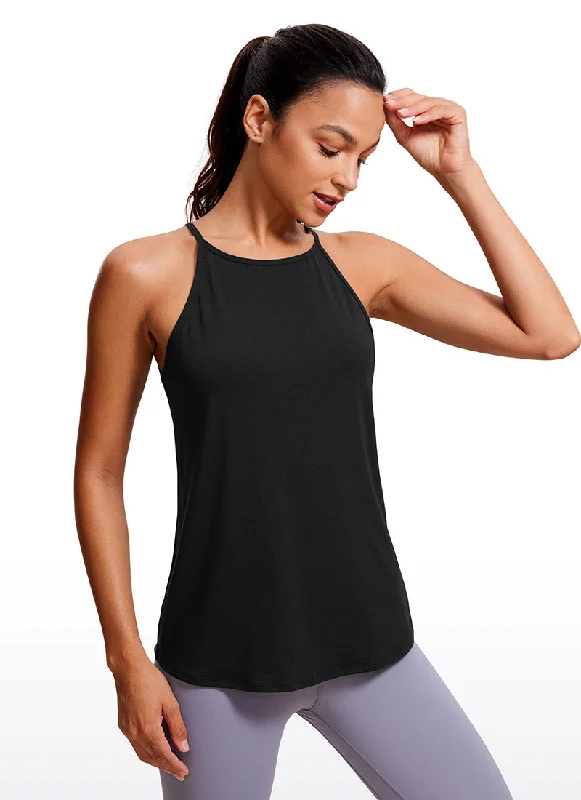 Flow Into Savings With Trendy Yoga Apparel Halter Hip-Length High Neck Tank