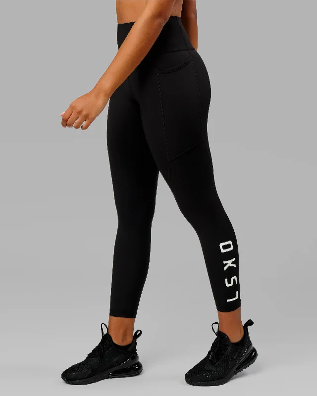 Yoga Wear At Unbeatable Prices Rep 7/8 Length Leggings - Black-White