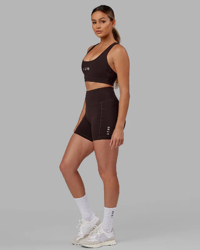 Move With Confidence In Discounted Yoga Outfits Rep X-Length Shorts - Dark Walnut