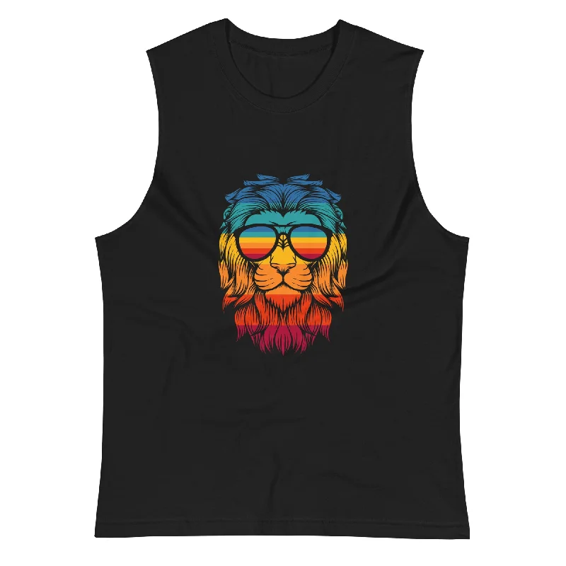 Affordable Activewear Designed For Movement Retro Lion Muscle Shirt