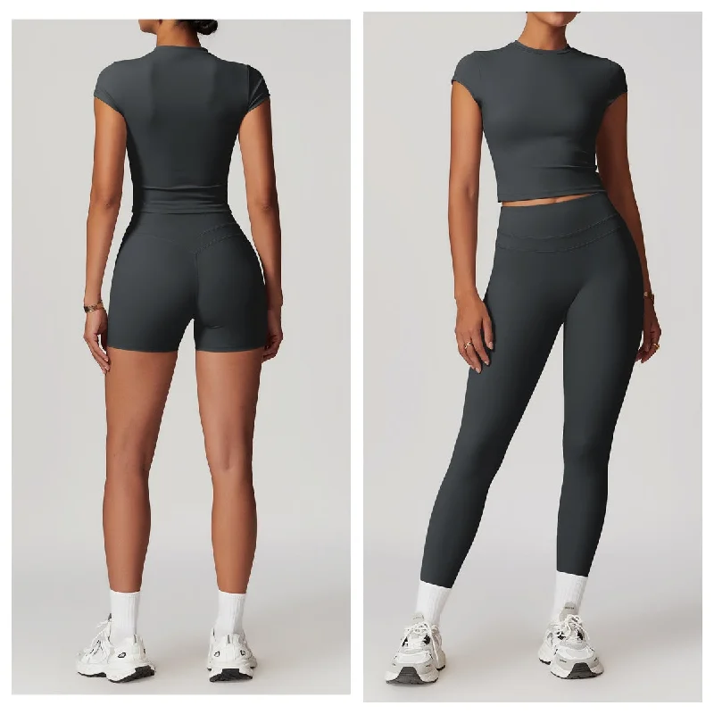 Breathable, Moisture-Wicking, And Budget-Friendly Shaven tight back yoga suit elastic high waist fitness suit for women running fitness suit 8863-2