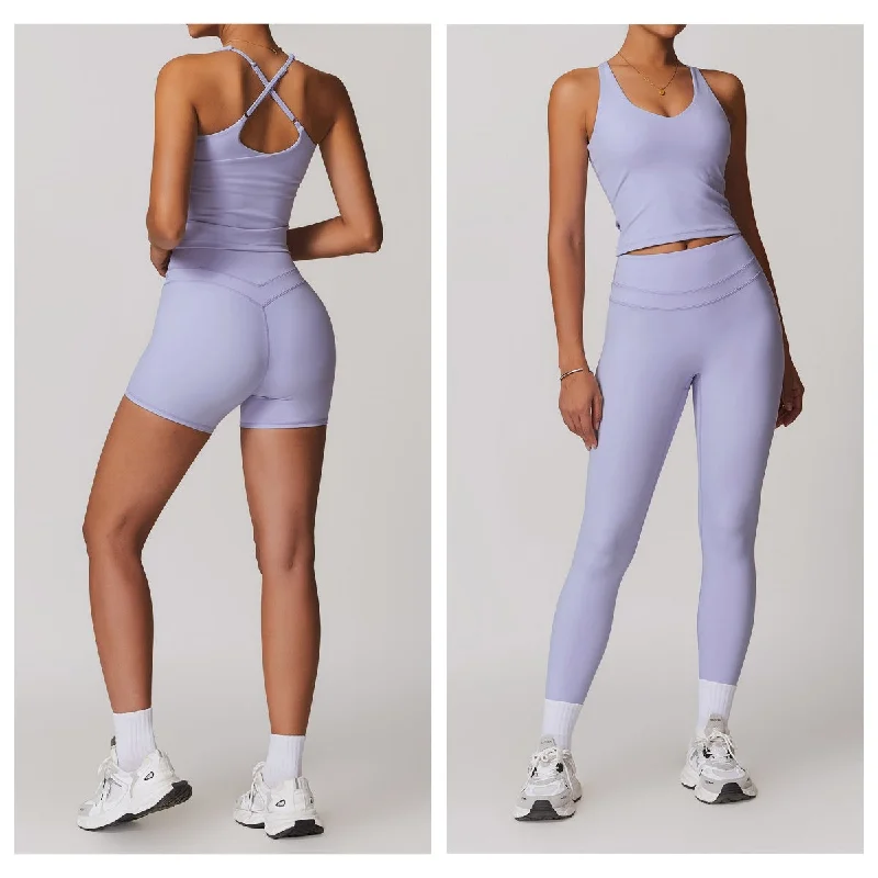 Flex Your Budget With Premium Yoga Clothing Deals Shaven tight back yoga suit elastic high waist fitness suit for women running fitness suit 8863-3