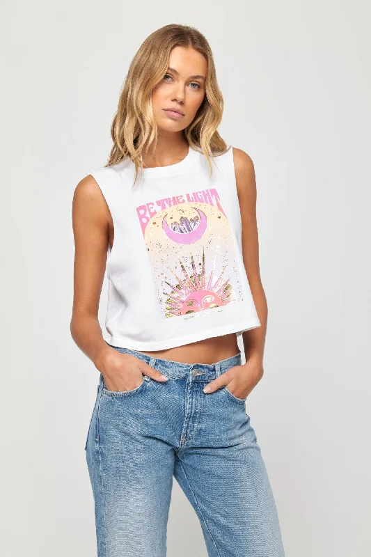 Move With Confidence In Discounted Yoga Outfits Be The Light Callie Crop Tank